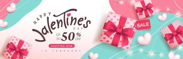 Valentine's day sale poster or banner backgroud. vector