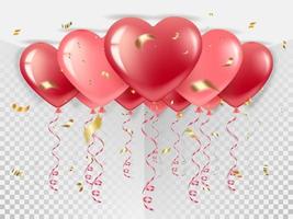 heart shaped balloons on ceiling vector