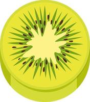 Sliced green kiwi in half on white background vector