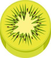 Sliced green kiwi in half on white background vector