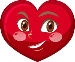 Heart cartoon character with facial expression vector