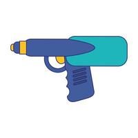 Water handgun pistol toy cartoon blue lines vector