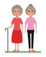 elderly people avatar cartoon character vector