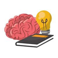 Human brain intelligence and creativity cartoons vector