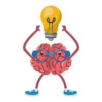 dibujos animados de inteligencia y creatividad del cerebro humano vector