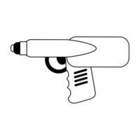 Water handgun pistol toy cartoon in black and white vector