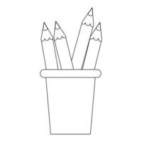 Pencil with eraser cartoon isolated in black and white 1972198 Vector Art  at Vecteezy