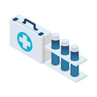 medical kit with test tubes vector