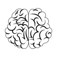 Human brain intelligence symbol isolated in black and white vector