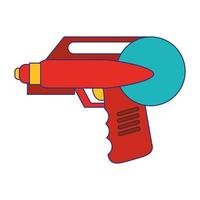 agua pistola pistola juguete dibujos animados líneas azules vector