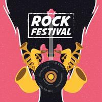 cartel de invitación de entretenimiento del festival de rock vector