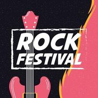 cartel de invitación de entretenimiento del festival de rock vector