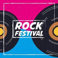 cartel de invitación de entretenimiento del festival de rock vector