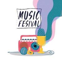 music festival entertainment invitation poster vector