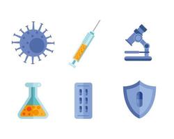 conjunto de iconos de pandemia de coronavirus