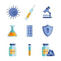 Coronavirus pandemic icon set
