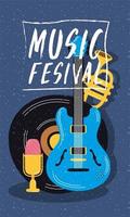 music festival entertainment invitation poster vector