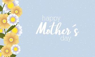 tarjeta del día de la madre feliz con decoración floral vector