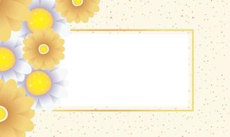 floral decorative card template with square frame vector