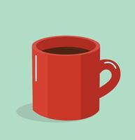 Red coffee mug flat design style vector