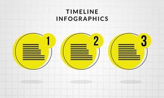 Timeline infographic with yellow circles vector
