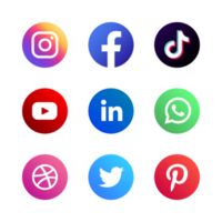 set of social media logo vector