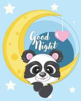 good night panda illustration vector