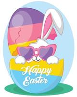 Easter rabbit with Easter egg vector