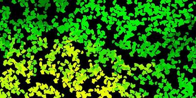 Dark green, yellow vector template with abstract forms.