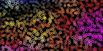 Fondo de vector multicolor oscuro con burbujas.