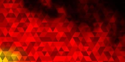 Dark Red, Yellow vector background with triangles.