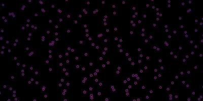 Dark Pink vector background with small and big stars.