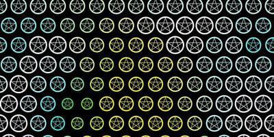 Dark Multicolor vector texture with religion symbols.