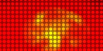 Light Orange vector pattern with circles.