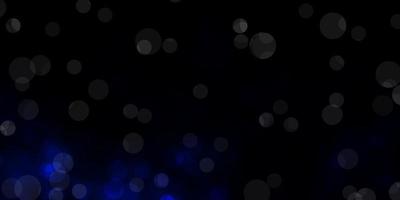 Dark BLUE vector background with bubbles.