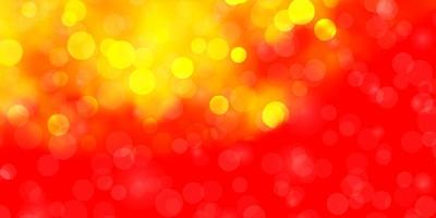 Light Red, Yellow vector background with circles.