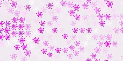 Light Purple, Pink vector pattern with coronavirus elements.