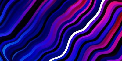 Dark Blue, Red vector pattern with curved lines.