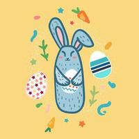 conejo de pascua feliz vector