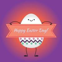 Happy easter with happy eggs vector