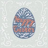 Vintage Happy Easter lettering vector