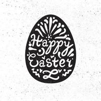 letras de feliz pascua vintage vector