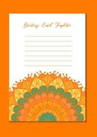 Mandala vintage template card vector