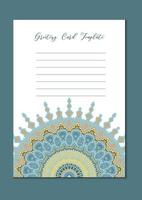 Mandala vintage template card vector