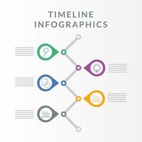Plantilla de infografía de línea de tiempo con iconos vector