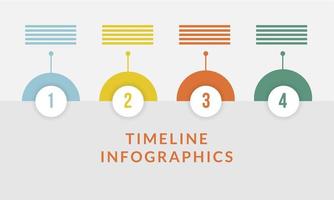 Timeline infographic with colored circles template vector