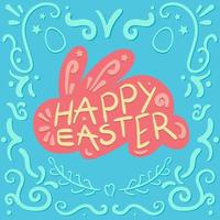 Vintage Happy Easter lettering vector