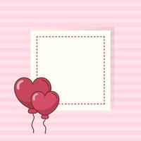 Valentines day frame with hearts balloons vector design