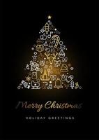 Merry Christmas greeting card vector