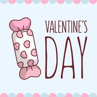 Valentine's day card design with candy vector